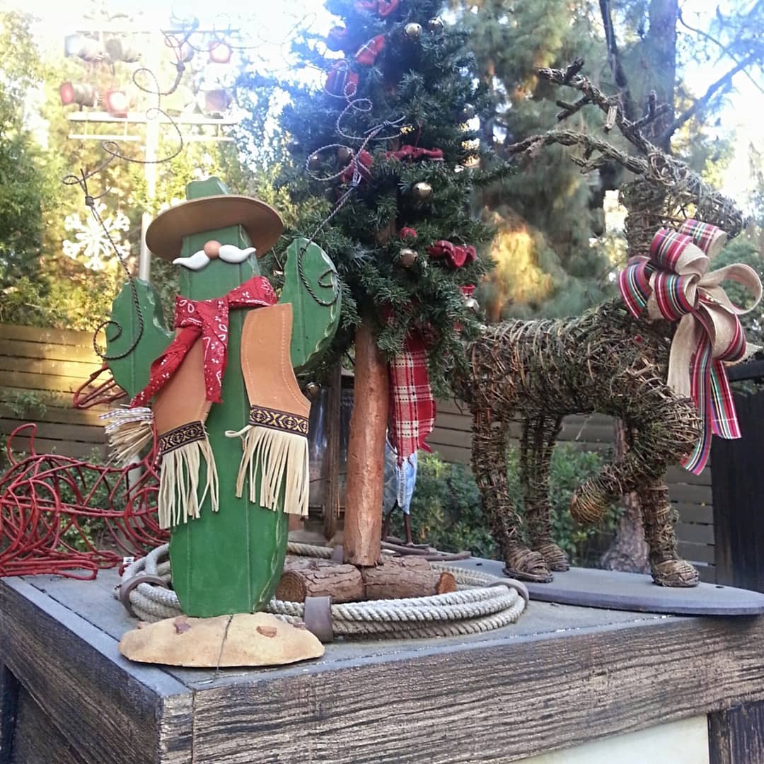 Western style Christmas decorations at Disneyland!