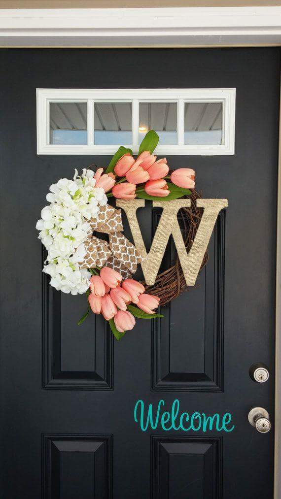 Door Decoration With Lovely Blooms