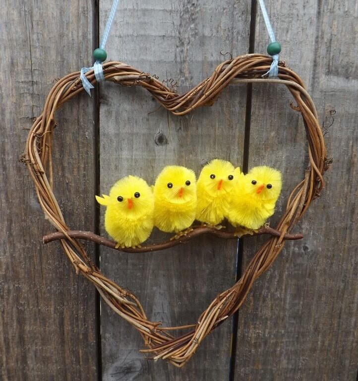 Grapevine Wreath with Baby Chicks