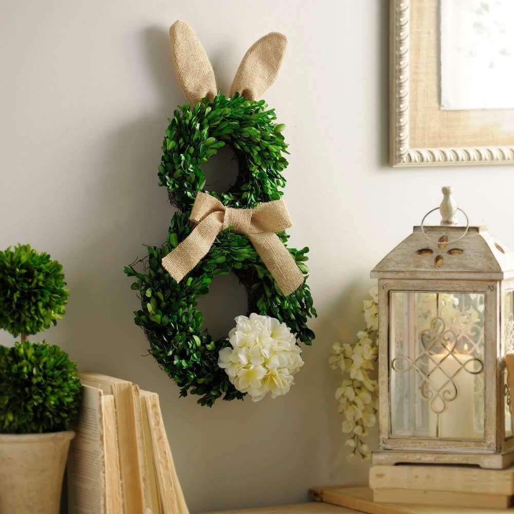 Greenery Easter Bunny Wreath