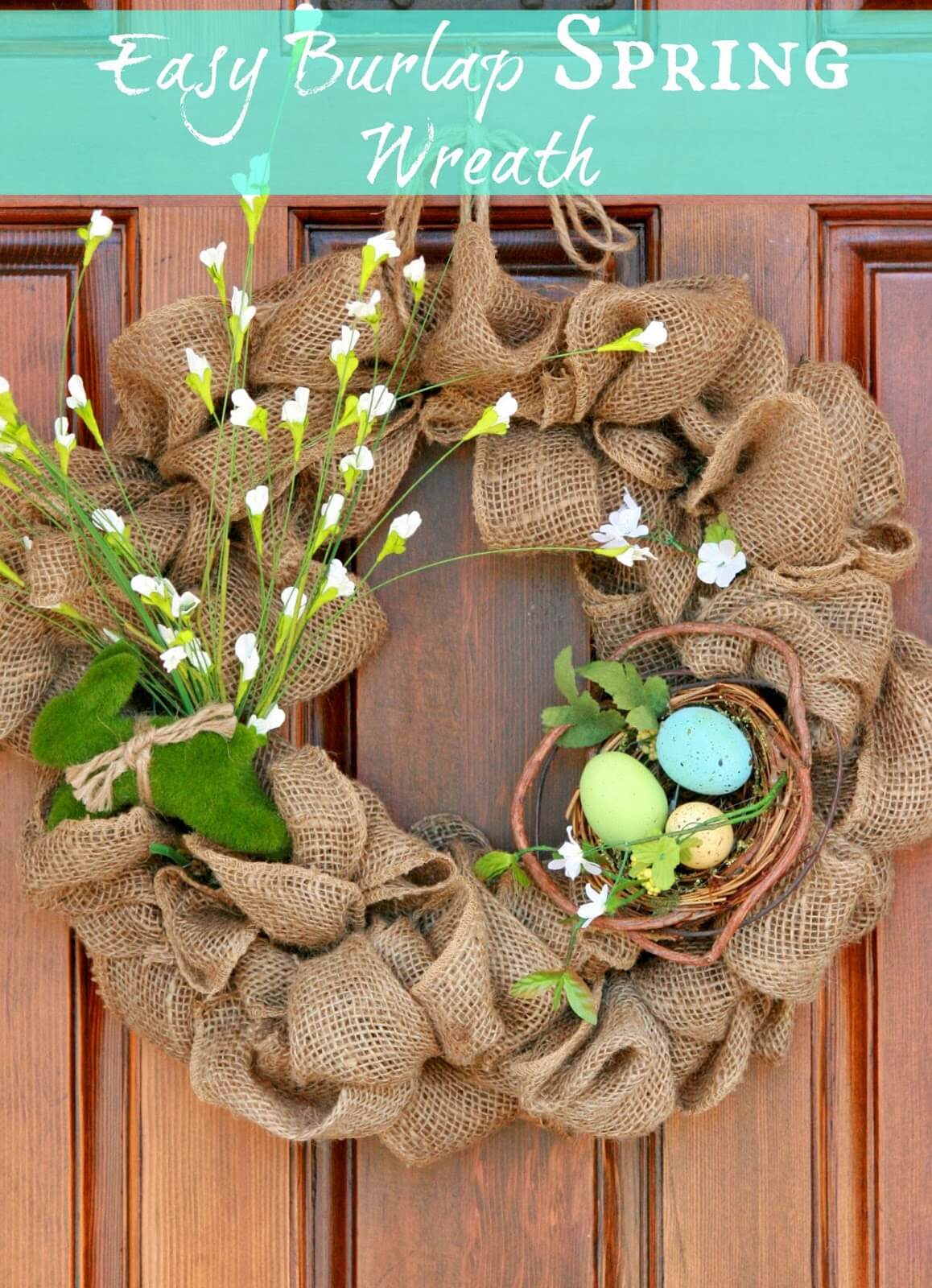 Rustic Burlap Wreath for Spring