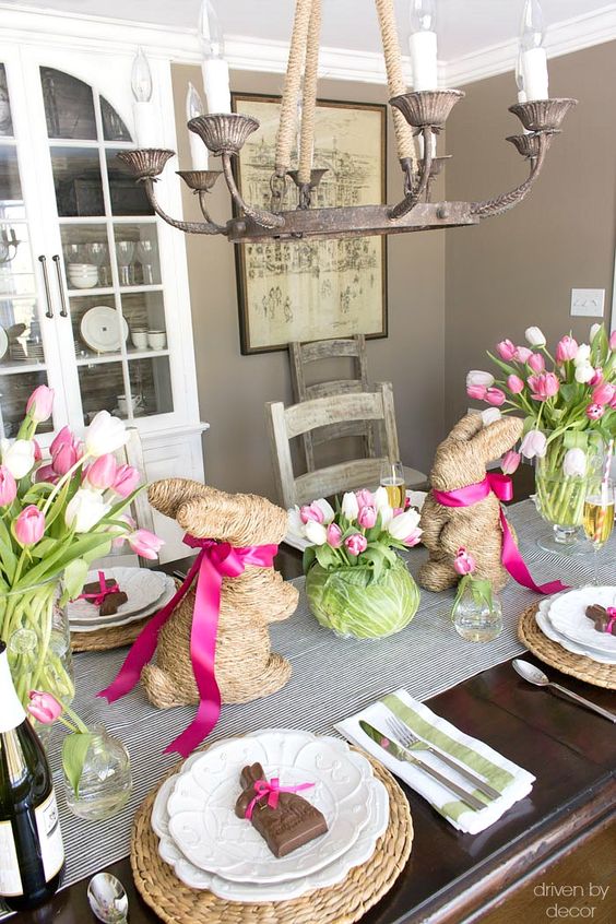 A cute idea for decorating your table for Easter