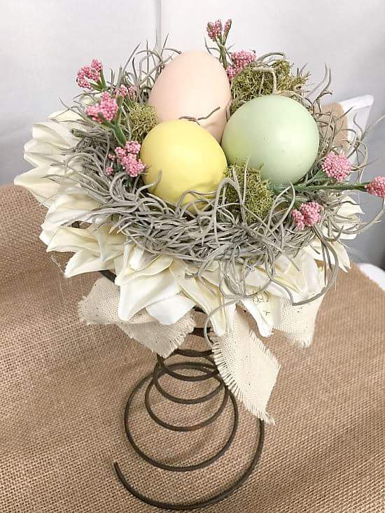 Easter Egg Nest With Flowers