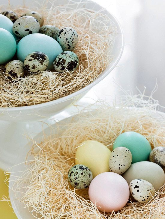 Easter Eggs Blue Sea in porcelain bowls