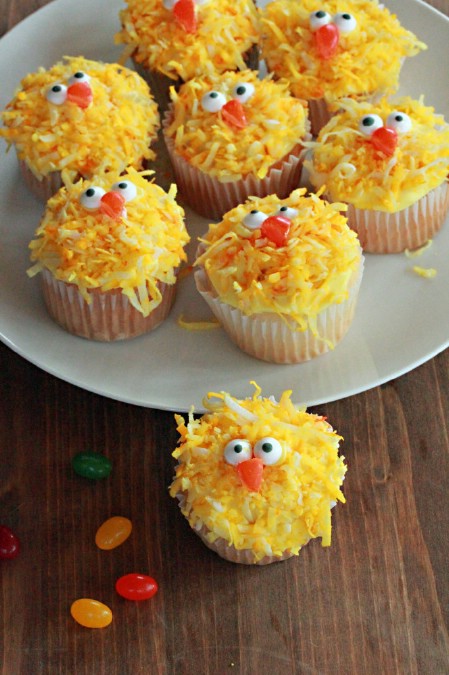 Easter chick cupcakes