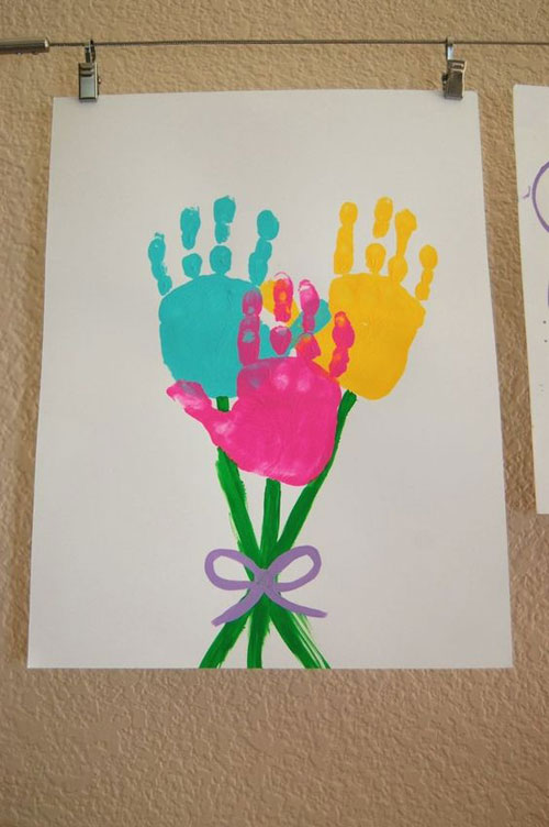 Hand Print Flower Easter Art