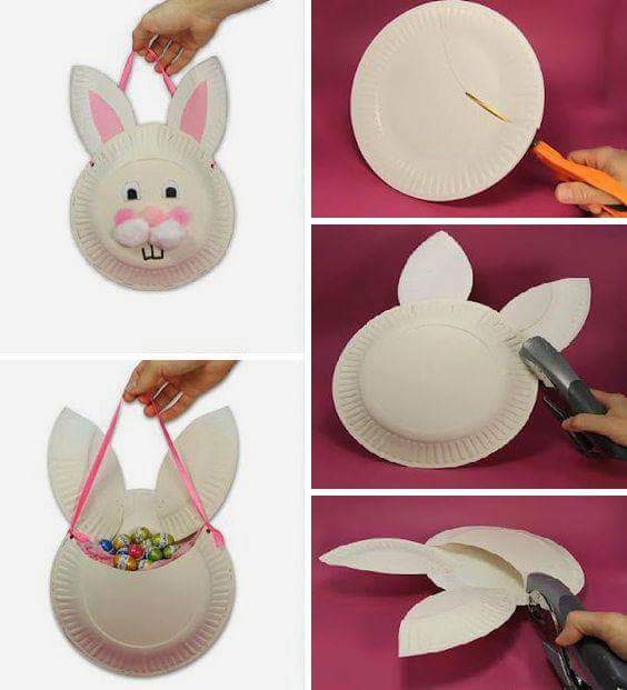 Hanging Paper Plate Bunny
