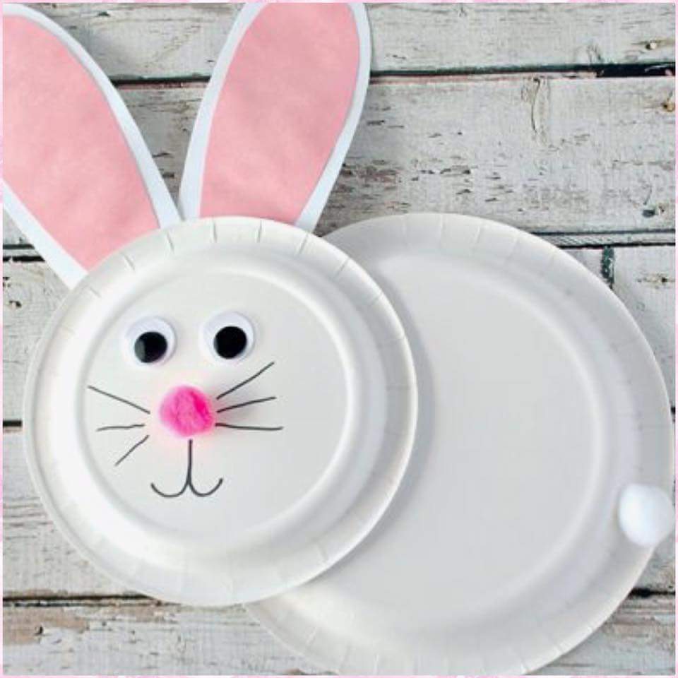 Paper Plate Bunny Made For Easter