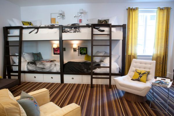 A bunk bed is perfect for siblings sharing a room.