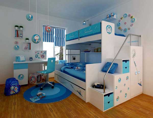 Cool Blue Shared Kids Room Idea