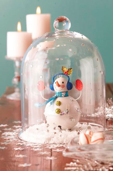 Decorate the table with a homemade snowball.