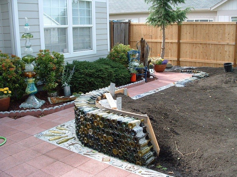 Fence from bottles