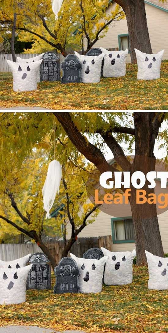 Fill the trash bags with leaves