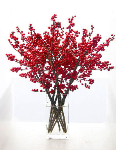 Floral arrangement with mistletoe without leaves.