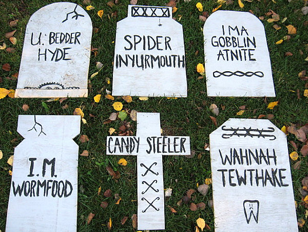 For interest, try to depict your own tombstone.