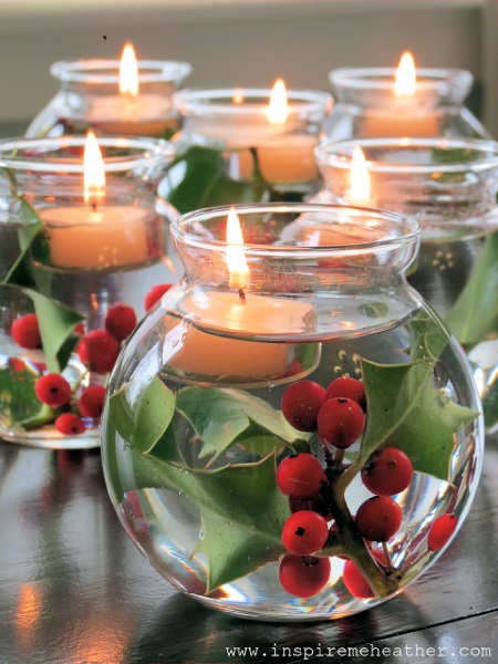 Holly Candles.