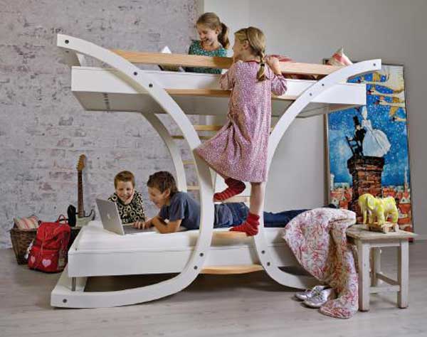 Metal C-Shaped Futon Bunk Bed