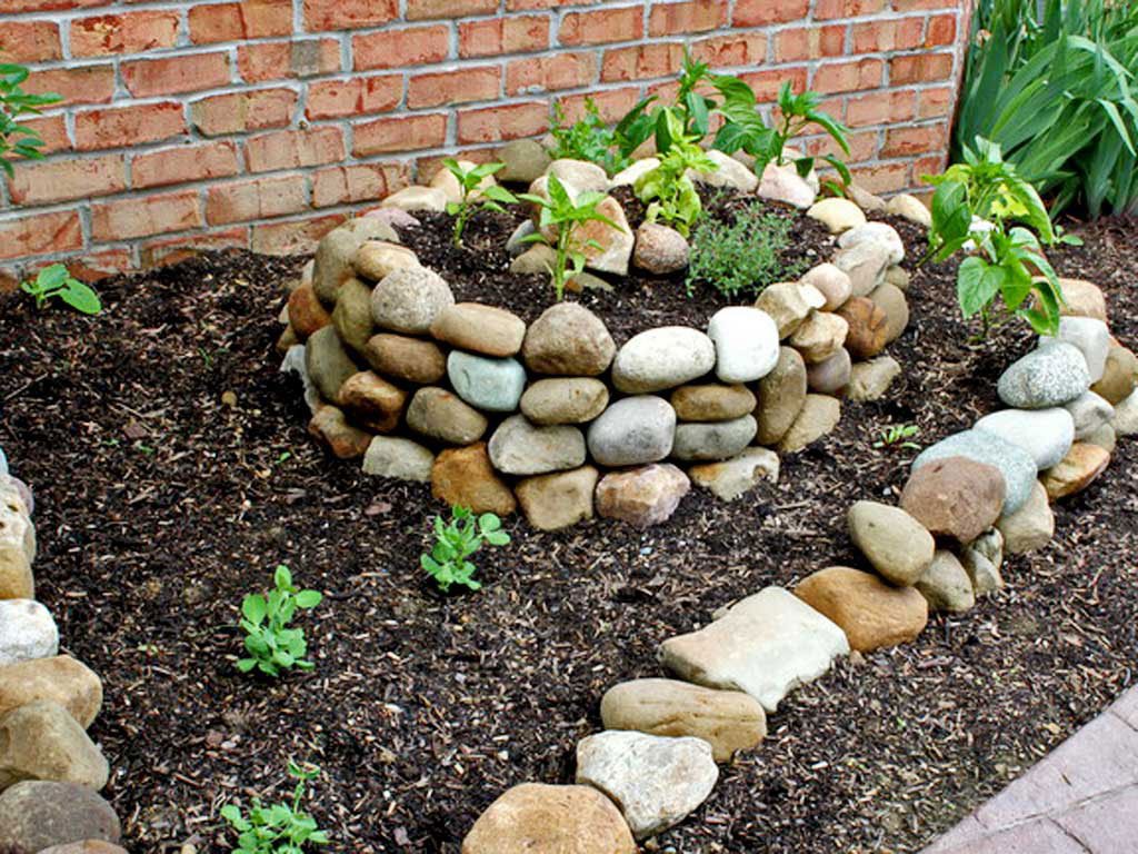 Stone flower bed