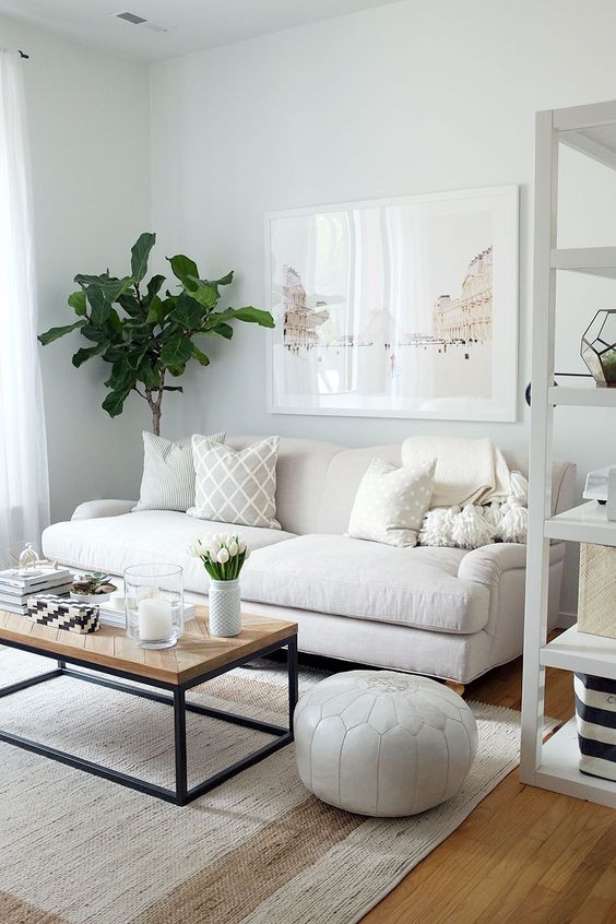 The decoration of modern small rooms in white and gray are precious.