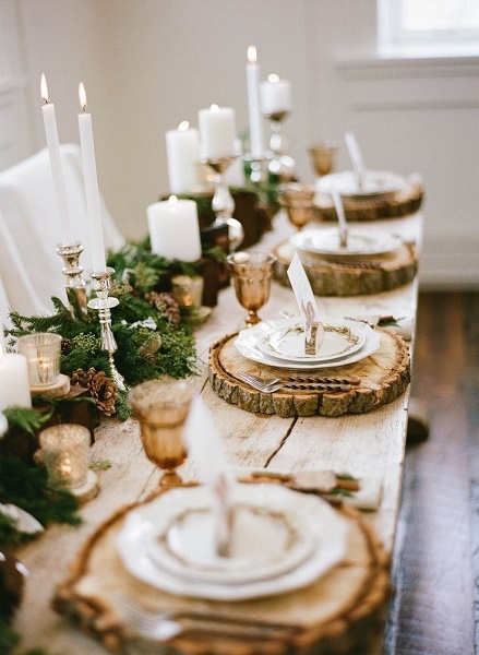 Tree Log Table Decorations.