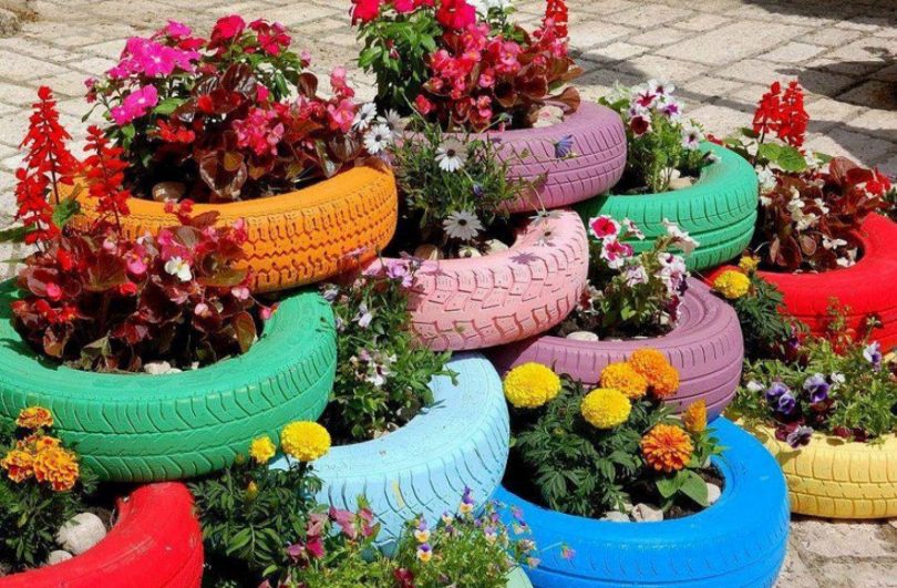 Wheels with flowers
