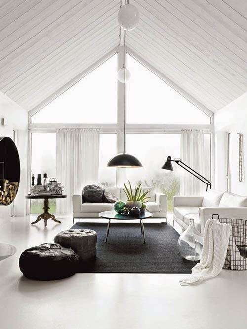White color helps us to expand the space and trap the luminosity.