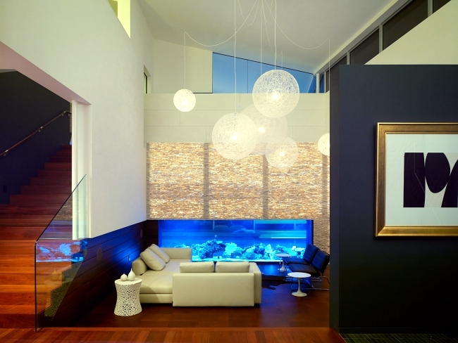 Aquarium Design Ideas - Effects of blue light in the living room