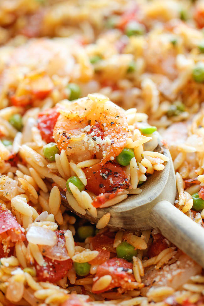 Lemon Orzo Shrimp