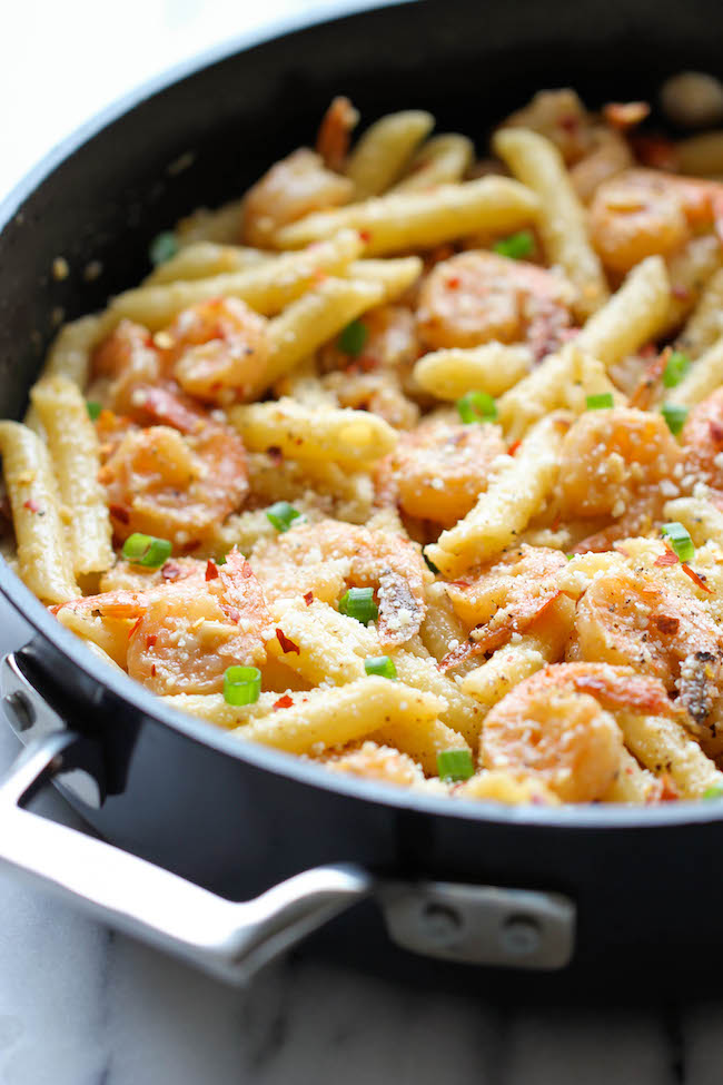 Spicy Parmesan Shrimp Pasta