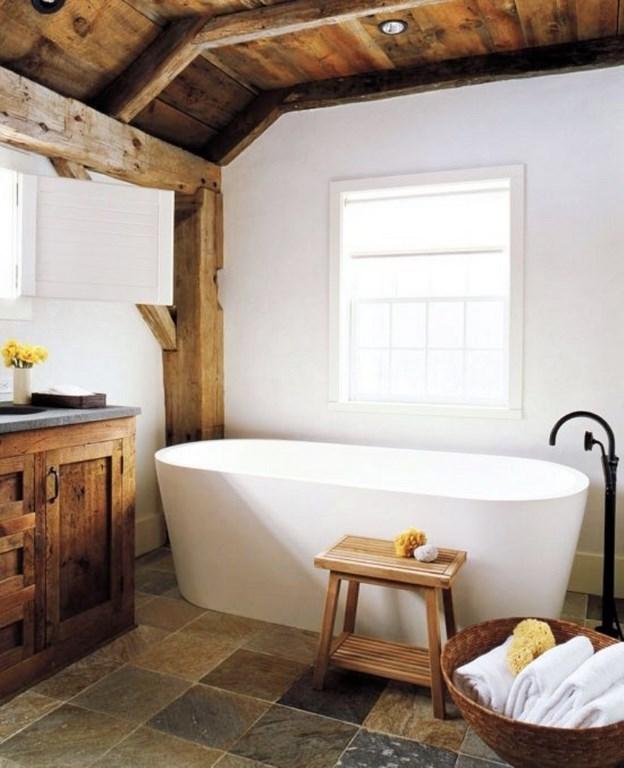 An airy rustic bathroom