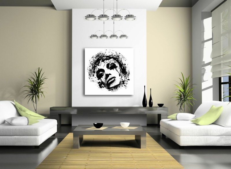 #Wall #Coverings Artwork hanging on the wall in the living room