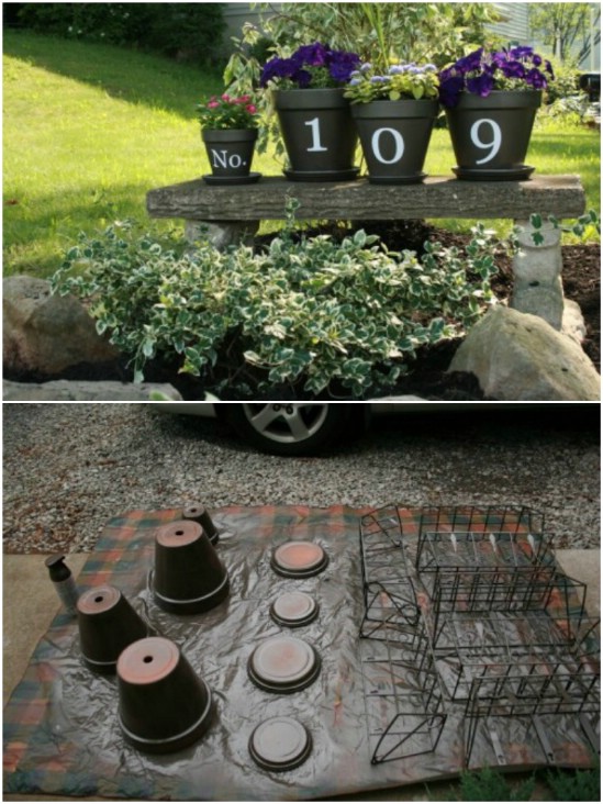 Beautiful Flower Pots Number Display