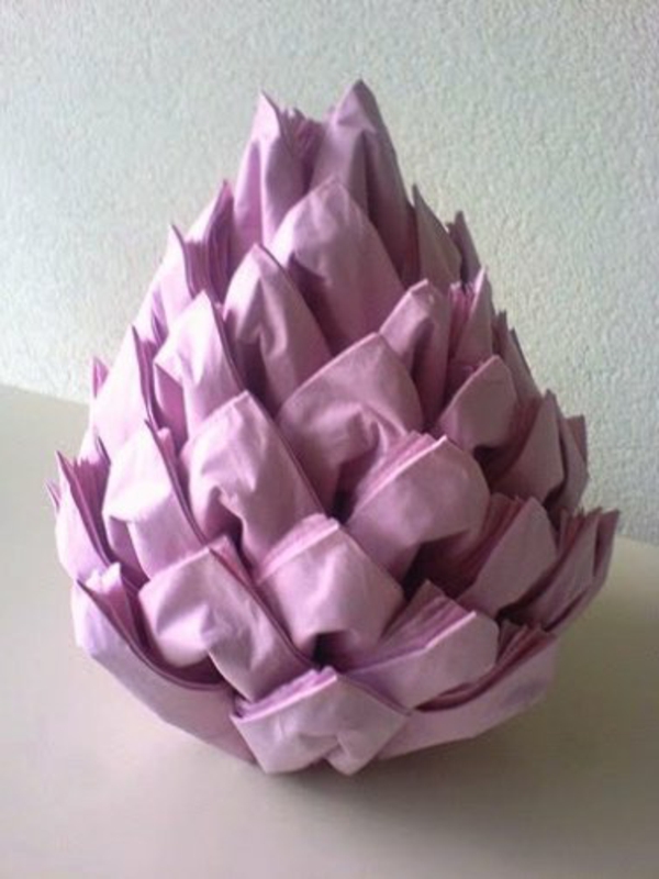 Beautiful cones made from napkins