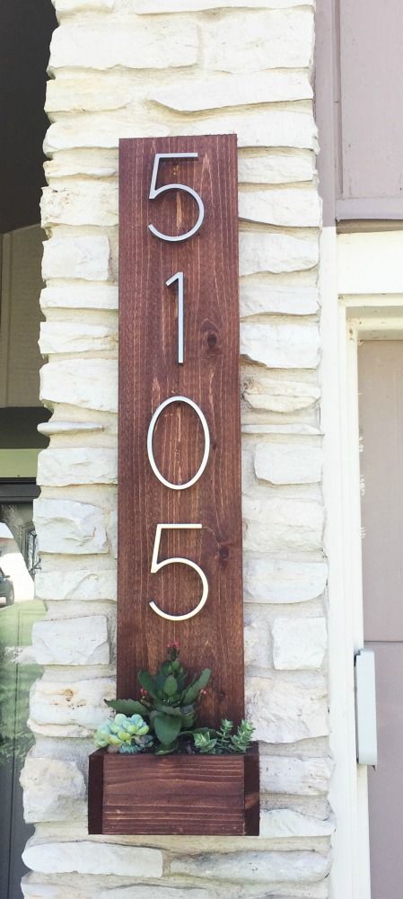 Cedar Street House Number Planter
