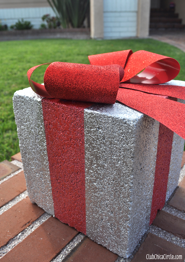 Cement Block Christmas Presents