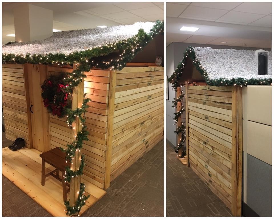 #Christmas #Office #Decoration #Ideas Christmas decoration competition at an office.