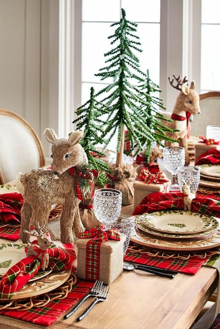 Christmas decoration of tables