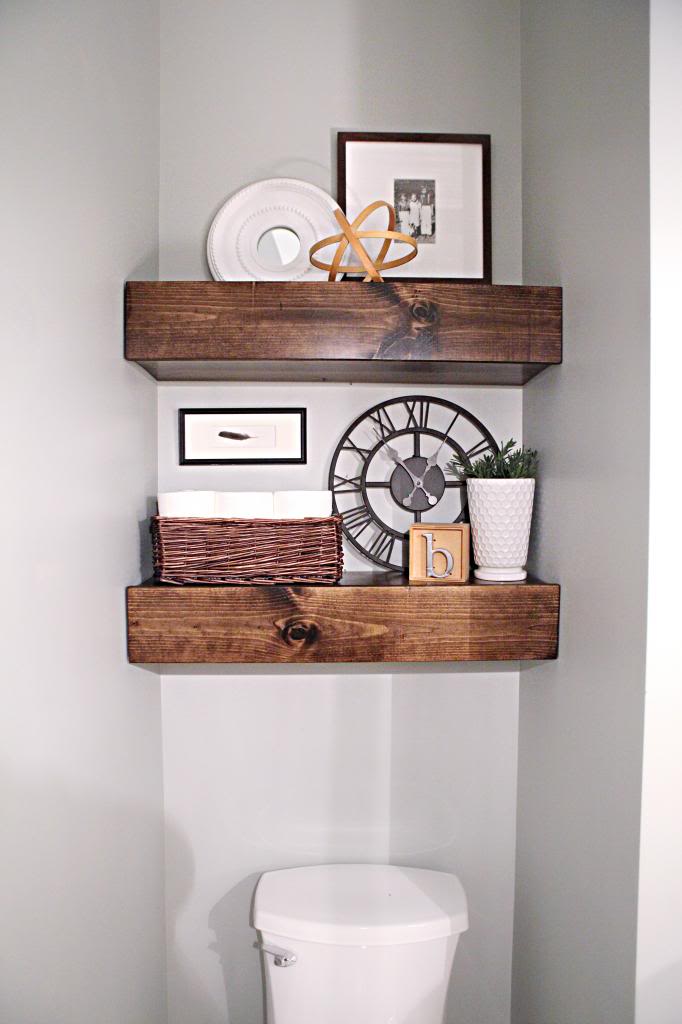 Chunky Wood Shelving DIY Bathroom Shelves