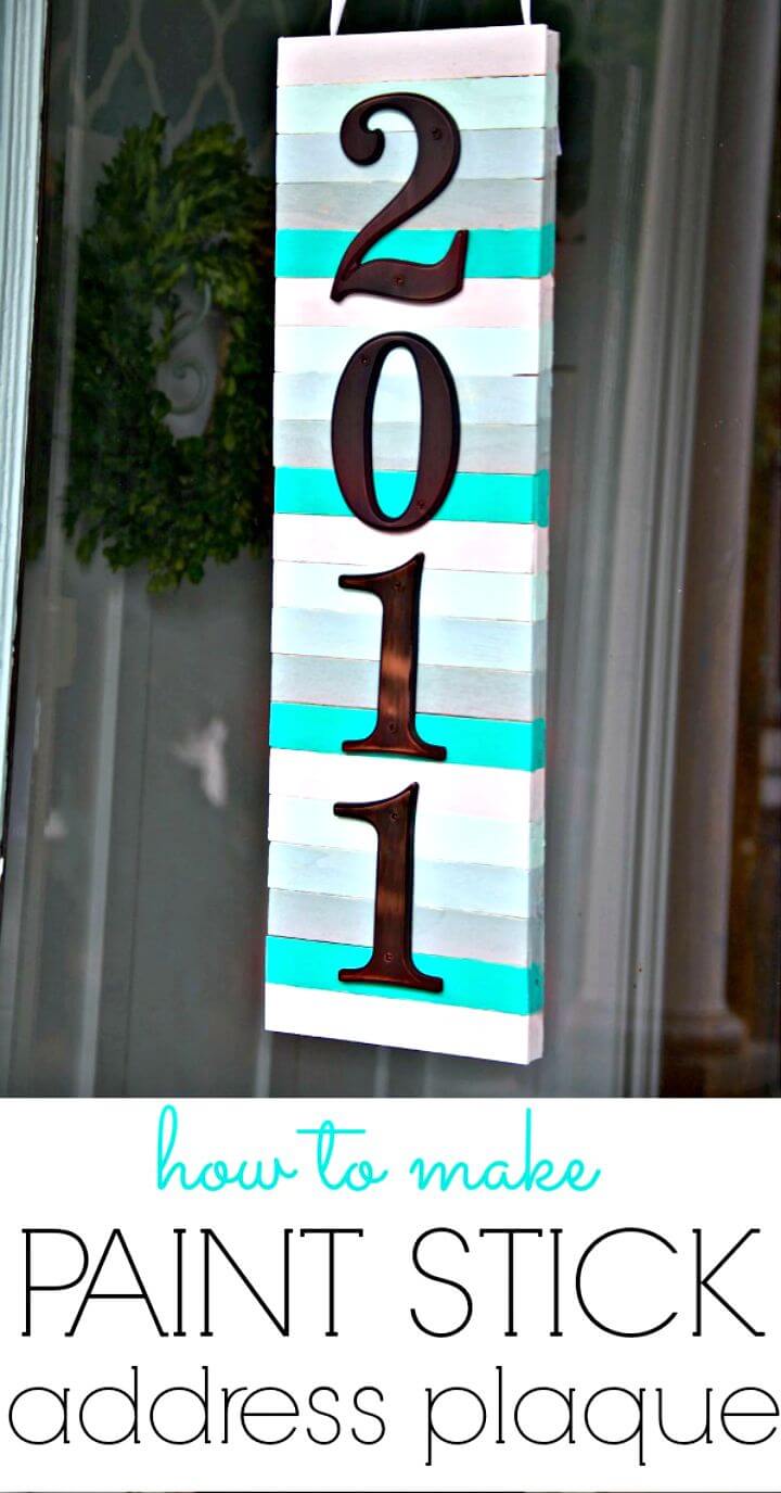 DIY Address Plaque – Paint Stick Art