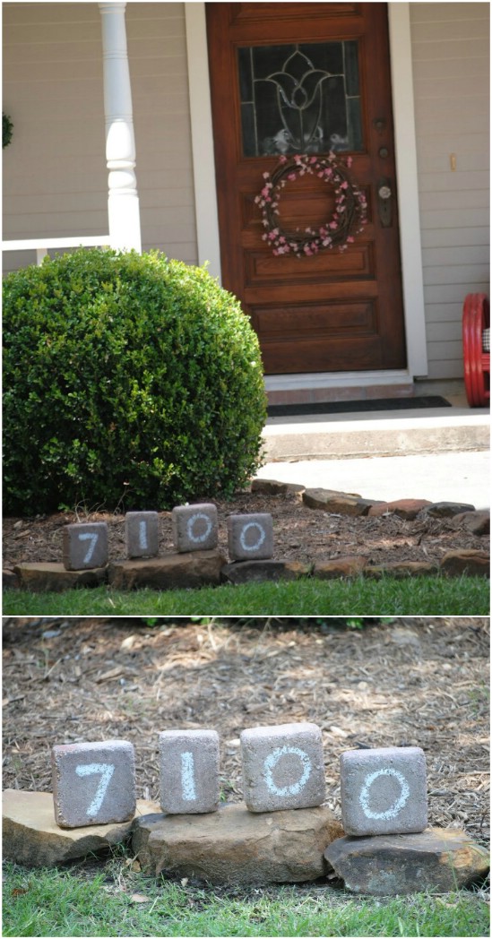 DIY Patio Stone Number Display