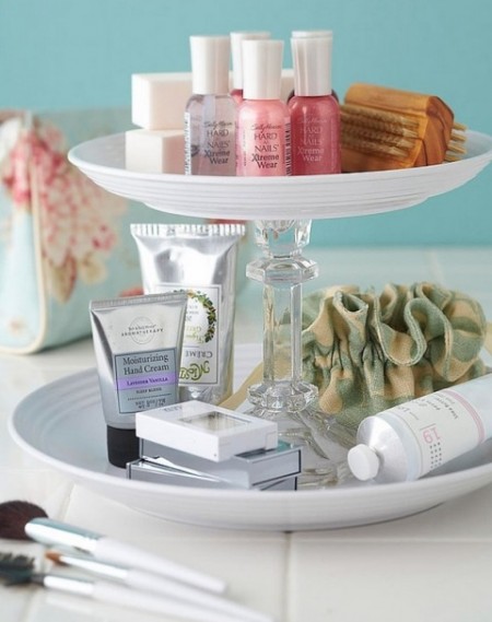 DIY your own bathroom supply storage stand