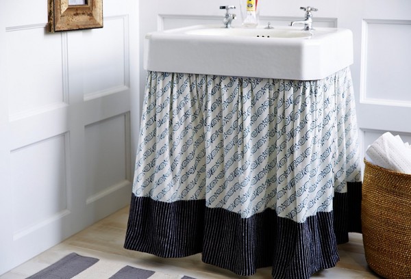 Dress your pedestal sink in a skirt