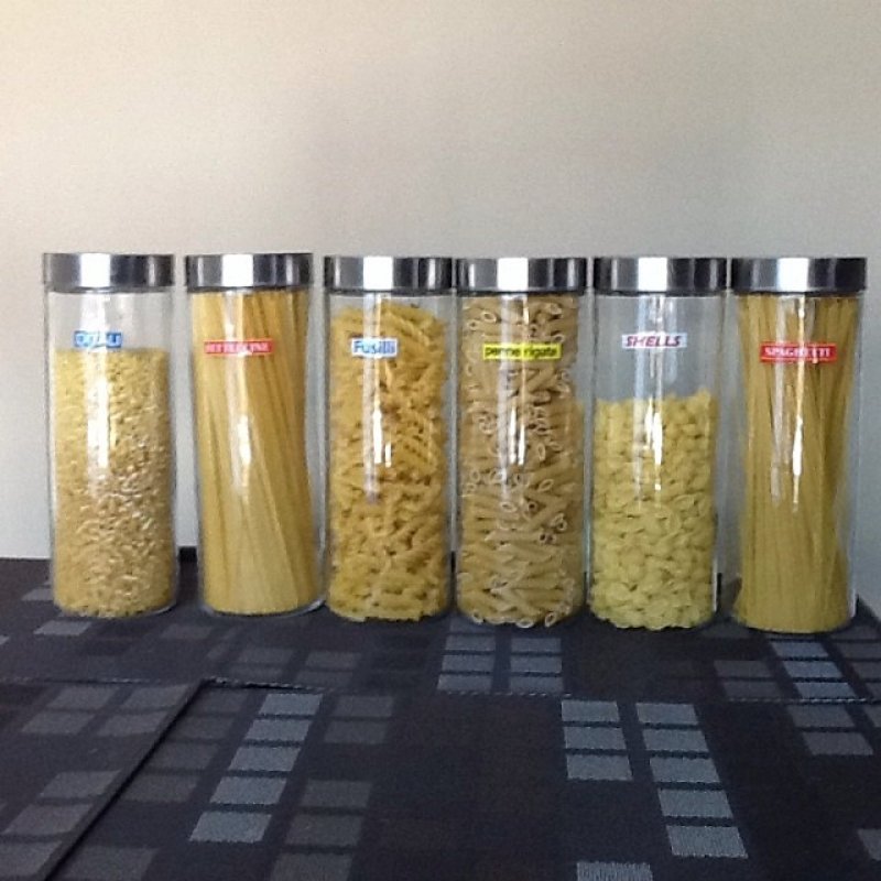 Finished labelling my pasta containers.