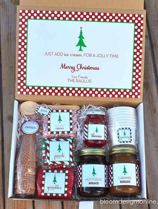 Homemade Christmas Sundaes Kit Gift Basket