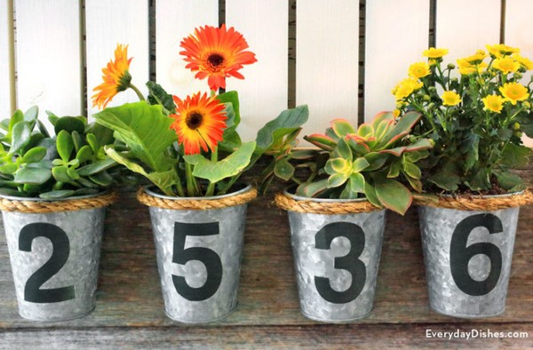 House Number Planter