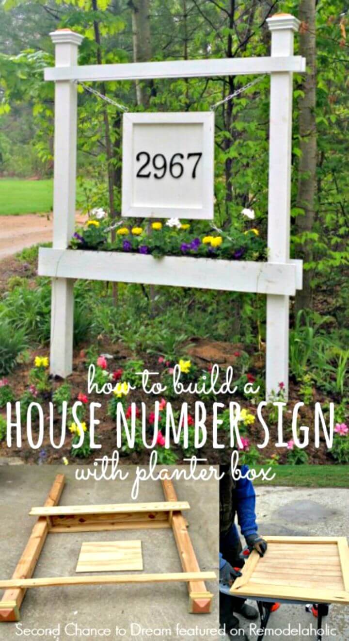 House Number Sign And Planter Box