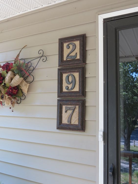 House Numbers Made From Mirror Frames