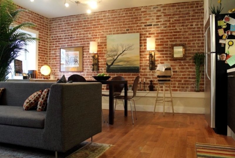 #Wall #Coverings Natural brick wall in the living room