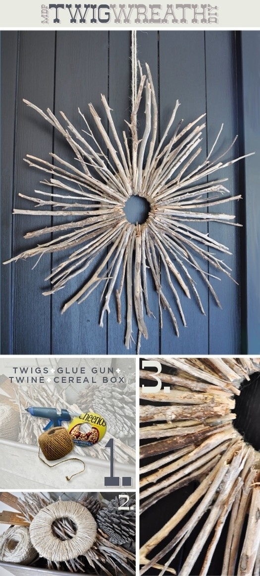 #DIY #Outdoor #Christmas #decorations Original wreath at the door of dry tree branches