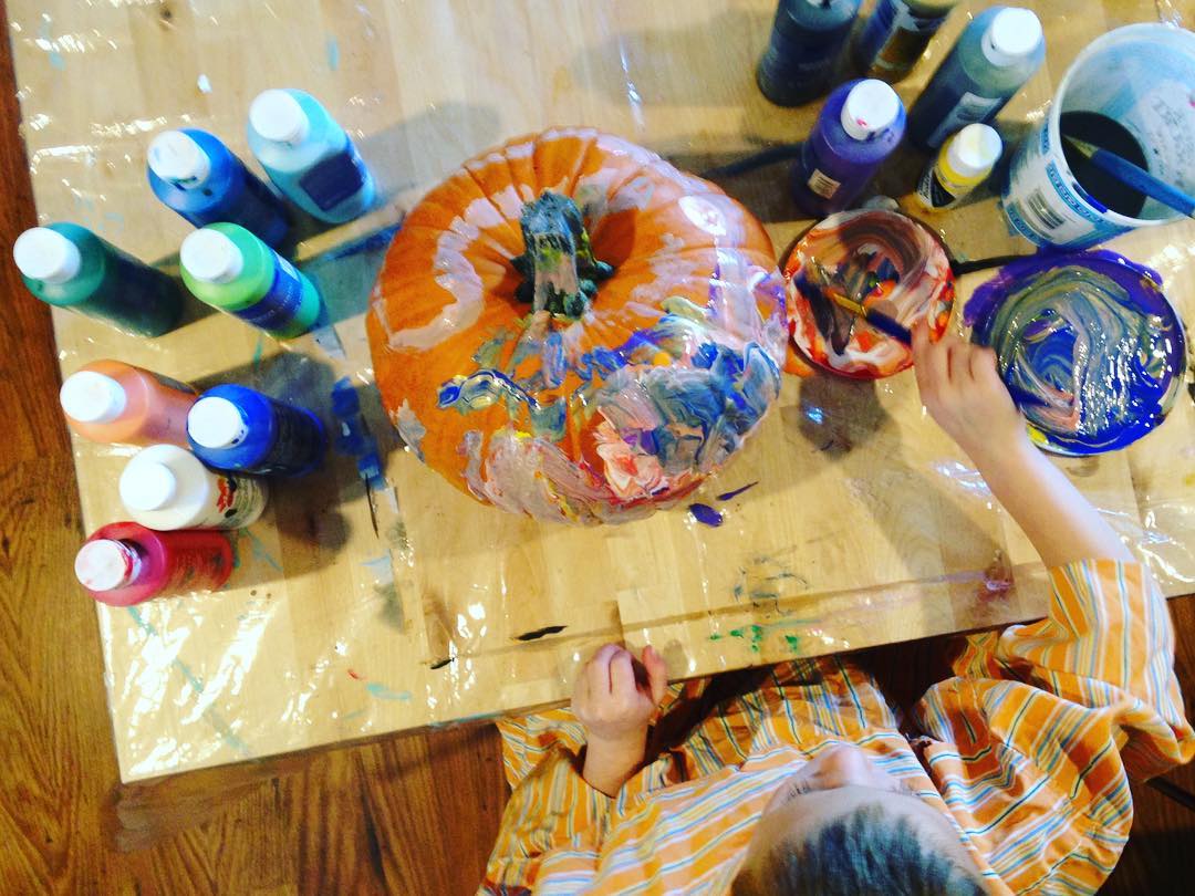 Painting a pumpkin is fun in November too!